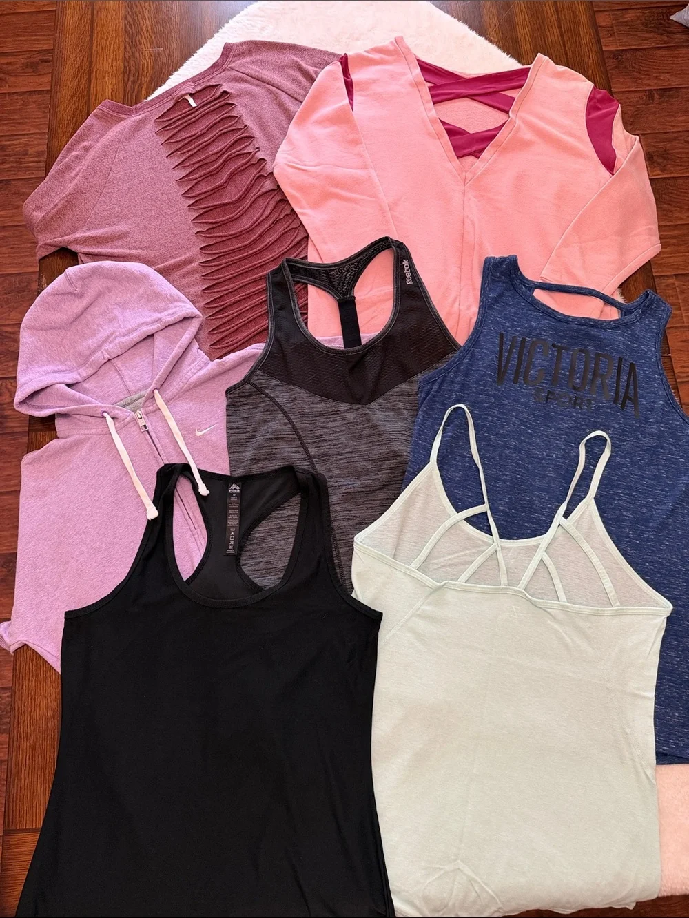 Lot of 7 Women's Active Tops Nike VS Sport Yoga Cut Outs